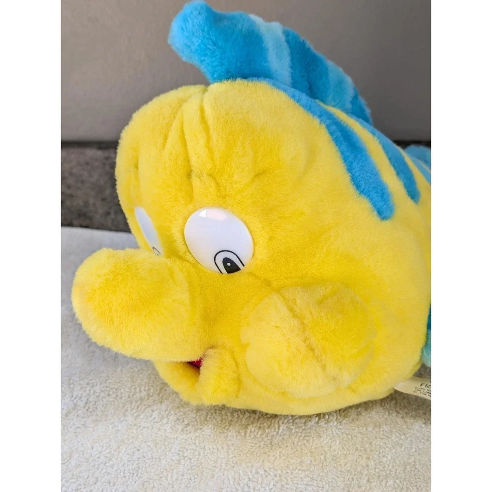 VINTAGE rare PLUSH ORIGINAL LITTLE MERMAID 1991 TYCO FLOUNDER FISH  DISNEY
